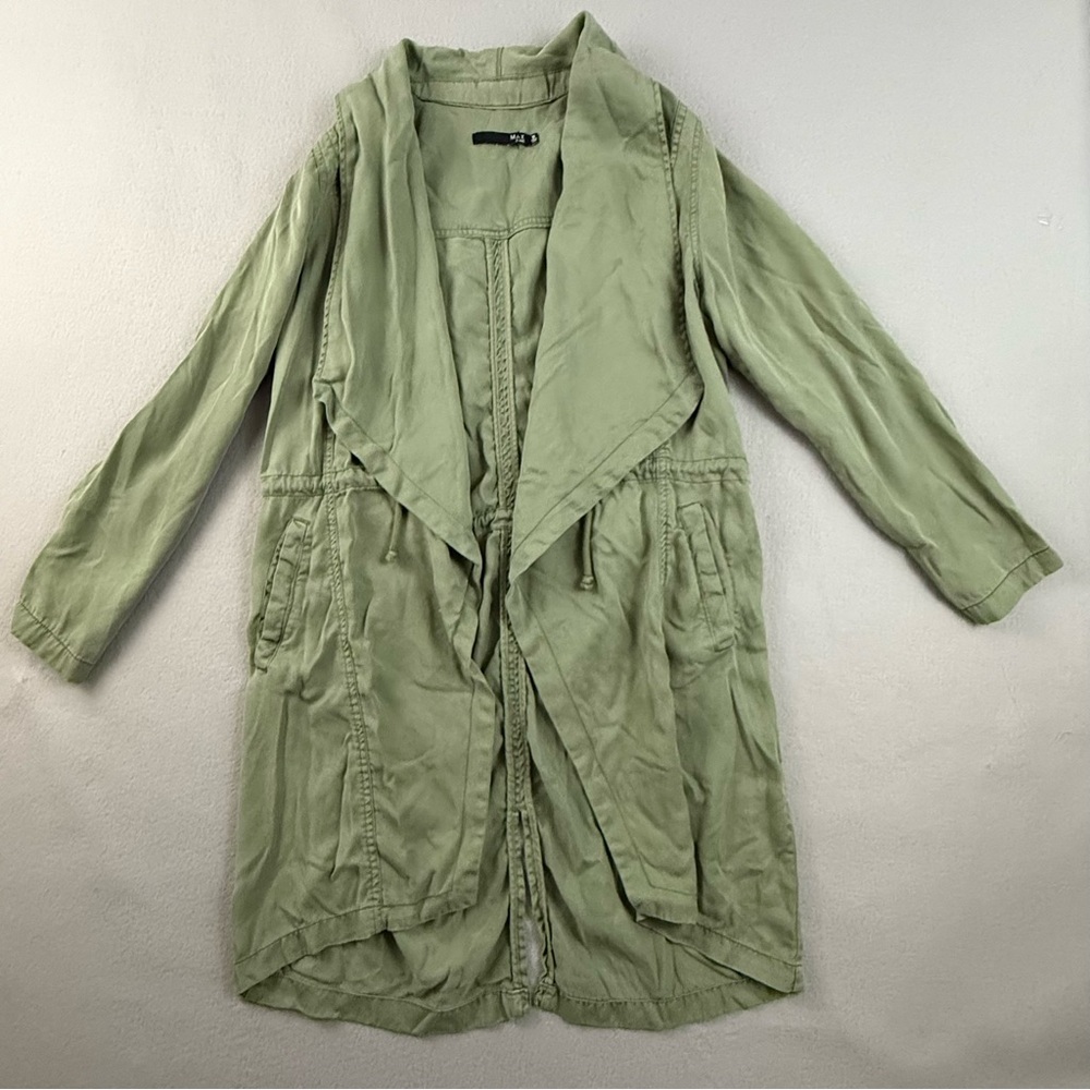 Max‎ Jeans Coat Women's Medium Army Green Utility Trench Coat